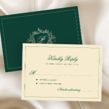 Mariage vert émeraude au monogramme de crête class