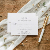 Mariage Vintage Français Floral Gris Argenté Foncé