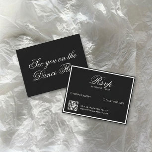 Cartons Réponse Mariage Vintage Luxe Noir Code QR