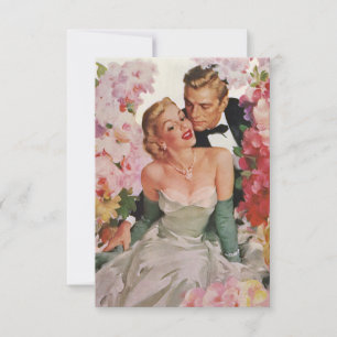 Cartons Réponse Mariage vintage, mariée rétro et mariée mariée mar