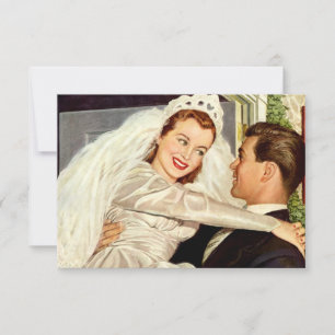 Cartons Réponse Mariage vintage Nouveaux mariés, Mariée heureuse e