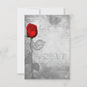 Cartons Réponse Mariage vintage Red Rose