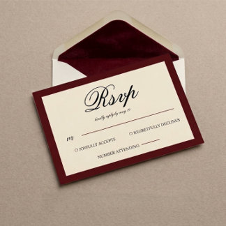 Cartons Réponse Mariage Vintage Rouge Et Neutre