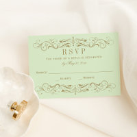 Mariage vintage vert et or antique