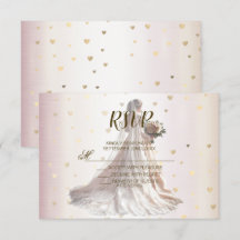 Mariée d'hiver rose Golden Shiny Hearts