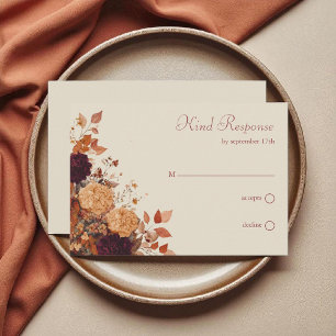 Cartons Réponse Marigold & Chaud Orange Rustique Boho Automne Flor