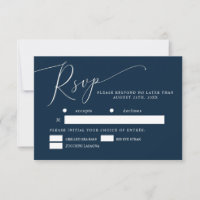 Marine Blue Minimal Mariage Meal Choice