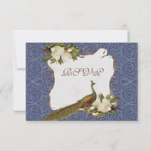 Cartons Réponse Marine de Mariage damassé