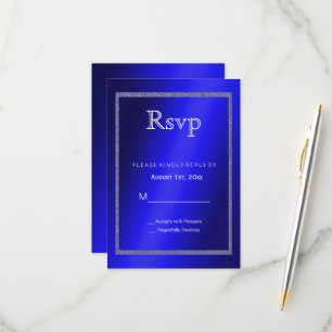 Cartons Réponse Masculine Cadre bleu et Parties scintillant 50e an