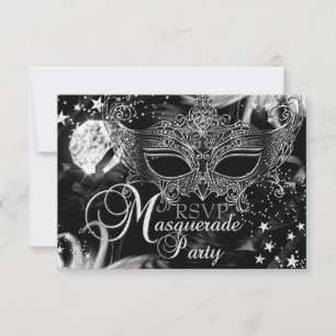 Cartons Réponse Masque de paillettes d'argent Étoile Nuit Mascarad