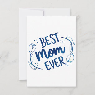 Cartons Réponse Meilleure Maman Toujours Fête des mères Bleu Flora
