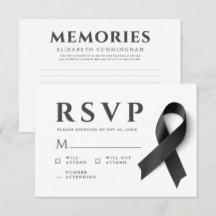 Memorial Modern Simple Memories Black Ribbon