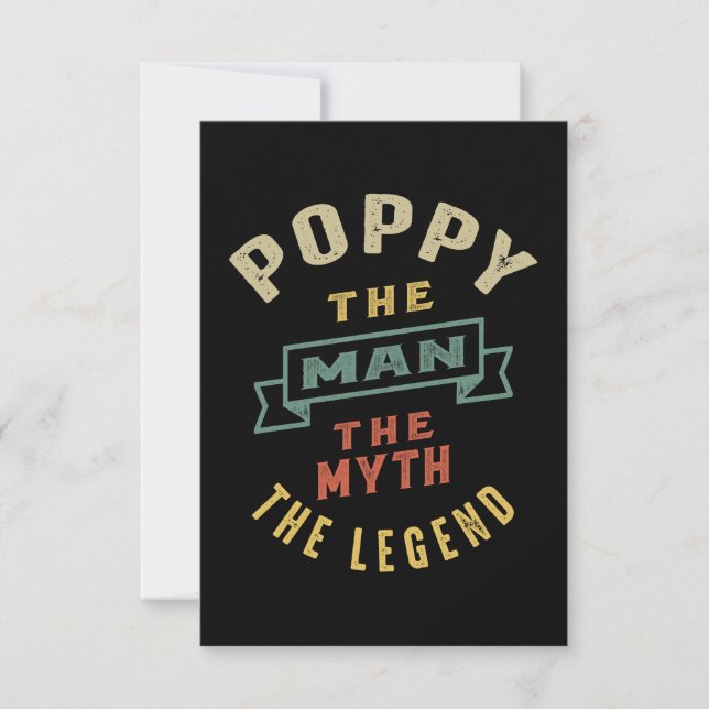 Cartons Réponse Mens Poppy L'Homme Mythe Légende Père Cadeau (Devant)