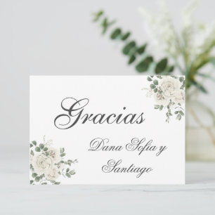Cartons Réponse Merci de mariage espagnol élégant