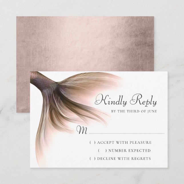 Cartons Réponse Mermaid Posh Tail | Dusty Terracotta Peach Sheen (Devant / Derrière)