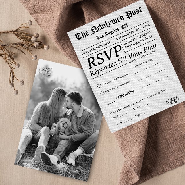 Cartons Réponse Minimal and Chic | Black and White Wedding (Créateur téléchargé)