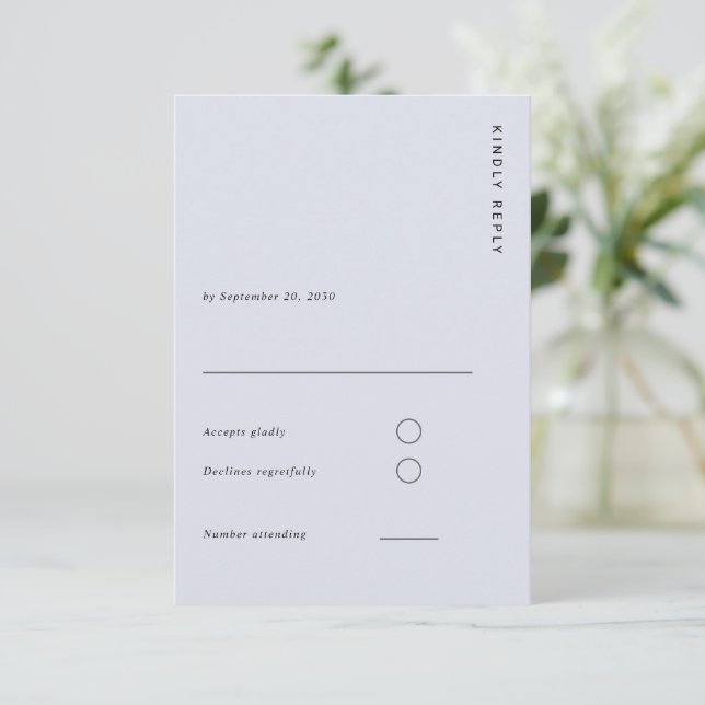 Cartons Réponse Minimal & Chic Light Blue Modern Simple Wedding (Debout devant)