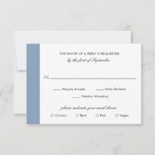 Cartons Réponse Minimal Classic Formal Élégant Dusty Blue Mariage