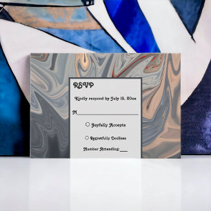 Cartons Réponse Minimal noir gris terre cuite Mariage d'art Abstra