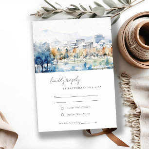 Cartons Réponse Minimal San Jose California Watercolor Mariage