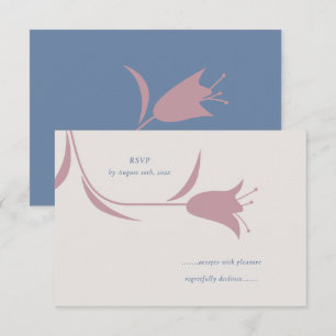 Cartons Réponse Minimaliste Moderne Mauve & Bleu Poussiéreux Flora