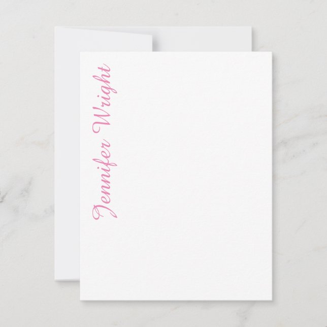 Cartons Réponse minimaliste professionnel rose féminin (Devant)