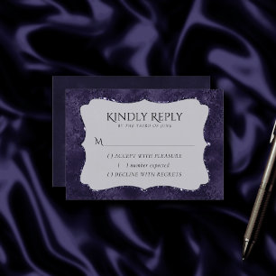 Cartons Réponse Minuit Indigo Romance   Satiny Grunge Damask