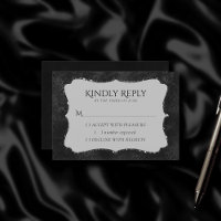 Minuit Onyx Romance | Black Satiny Grunge Damask