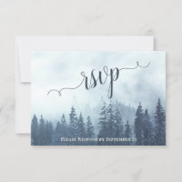 Misty Pines Rustic Blue Forest Mariage extérieur