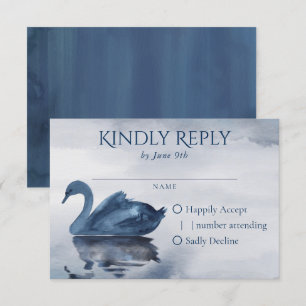 Cartons Réponse Misty Reflections   Dusty Blue Swan Lake Mariage