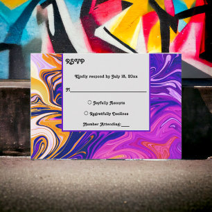 Cartons Réponse Moderne Abstrait élégant Galaxy Wavy Chic Mariage