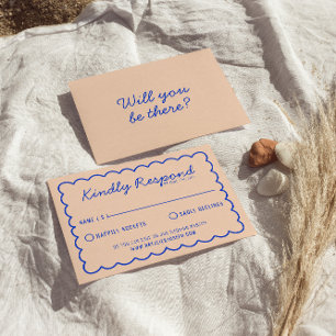 Cartons Réponse Moderne Bleu brillant Coloré Rétro Mariage amusant