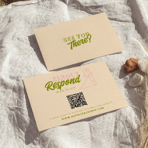 Cartons Réponse Moderne coloré rétro amusant Funky QR Code Mariage
