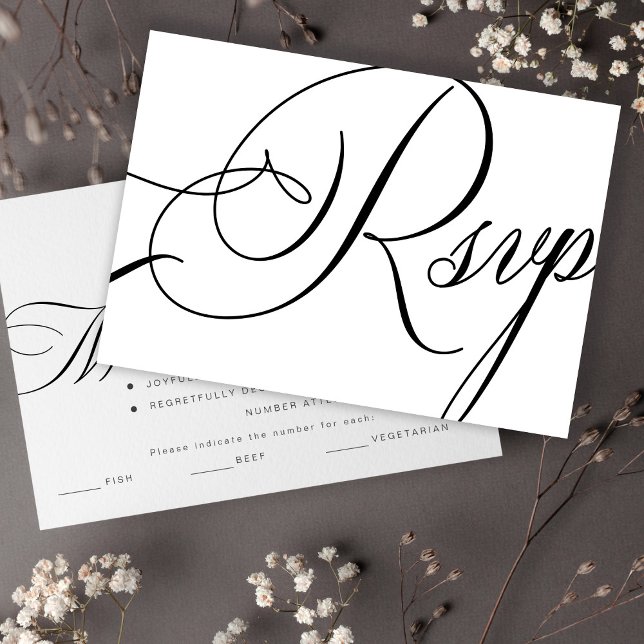 Cartons Réponse Moderne élégant choix de repas de script mariage (Créateur téléchargé)