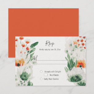 Cartons Réponse Moderne Floral Aquarelle Vert Orange Rustique