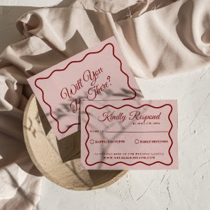 Cartons Réponse Moderne Gras Colorful Retro Funky Unique Mariage