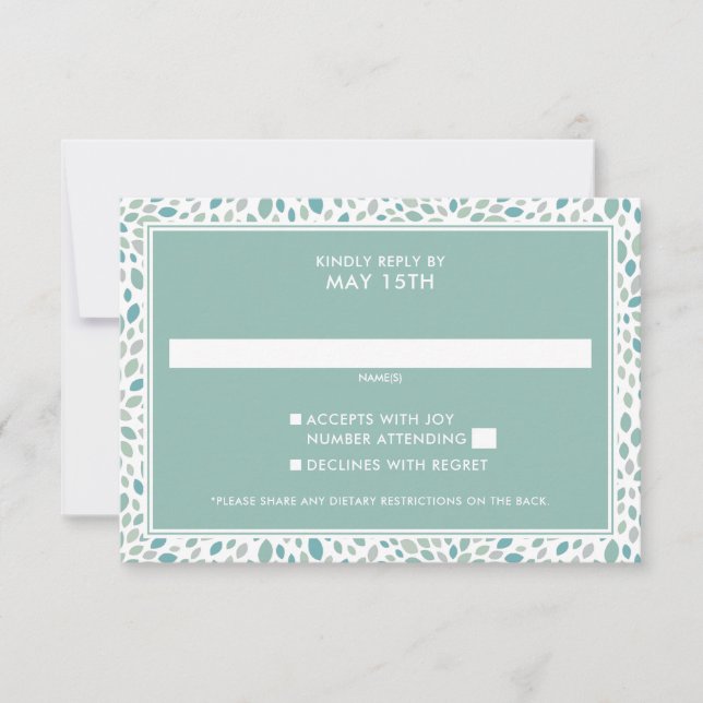 Cartons Réponse Moderne Green Seaside Abstrait Floral Mariage (Devant)