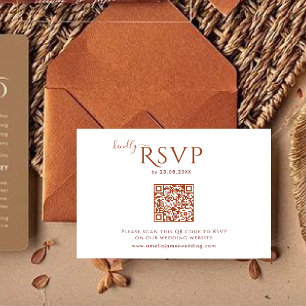 Cartons Réponse Moderne minimaliste Boho Mariage en terre cuite