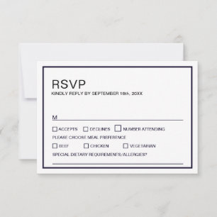 Cartons Réponse Moderne minimaliste Mariage noir et blanc