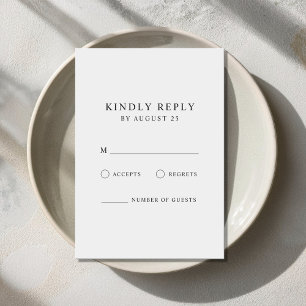 Cartons Réponse Moderne minimaliste Mariage noir et blanc