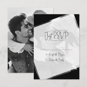 Cartons Réponse Moderne minimaliste Mariage noir et blanc
