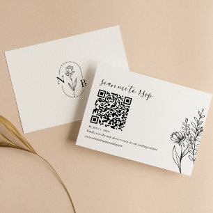 Cartons Réponse Moderne minimaliste noir blanc Mariage QR Code