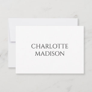 Cartons Réponse Moderne Simple Blanc Tendance Minimaliste Nom Simp