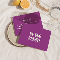 Moderne violet rétro Super brillant Gras Mariage