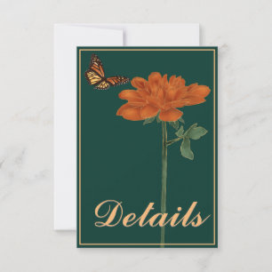 Cartons Réponse Monarch Butterfly Dahlia Forest Green Détails