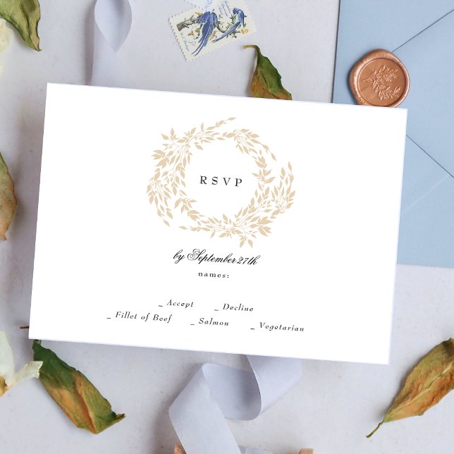 Cartons Réponse Monogram Blush Crest traditionnel Mariage élégant (Créateur téléchargé)