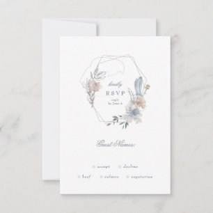 Cartons Réponse Monogramme d'aquarelle romantique à couronne flora
