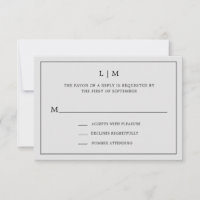 Monogramme gris clair simple Mariage élégant