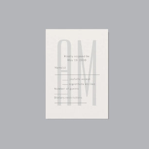 Cartons Réponse Monogramme Minimal Architectural