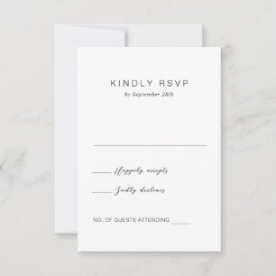 Cartons Réponse Monogramme noir et blanc Mariage élégant